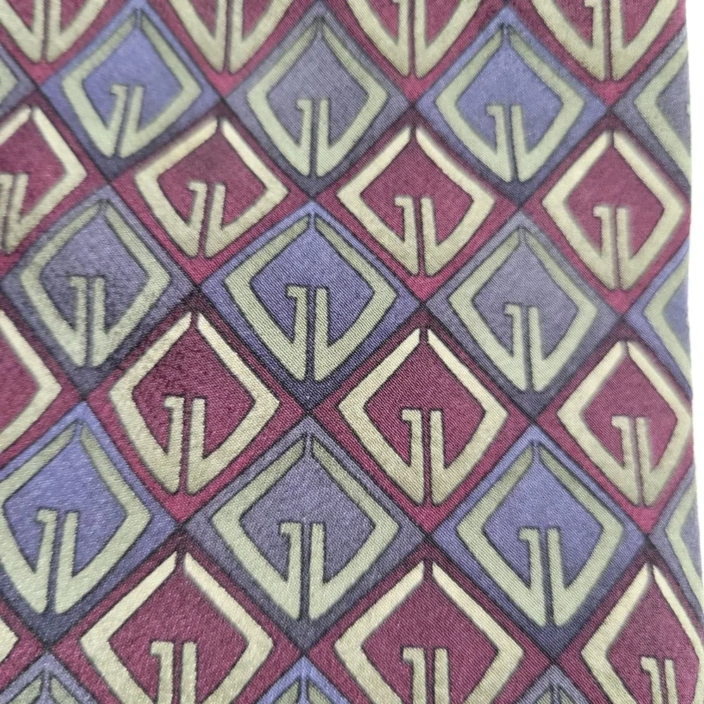 Vintage Grateful Dead Ninth Set Silk Tie Purple Geometric Diamond 1995 Hand Made